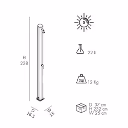 Doccia Solare Jolly 25 Litri In Alluminio Con Miscelatore Colore Antracite Cv-A600/7016