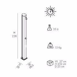 Doccia Solare In Alluminio Big Jolly 25 Litri Con Miscelatore Colore Blu Cv-A300/5012