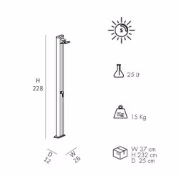 Doccia Solare In Alluminio Spring S 30 Litri Con Miscelatore Colore Antracite Cv-A200/7016