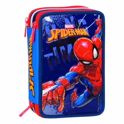 Seven Ast.3 Zip Spider-Man Hang Time, Astuccio portamatite, Poliestere, Multicolore, Immagine, Ragazzo, Cerniera