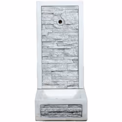 Fontana da giardino a muro "Adige" anticato colore grigio, 40x40x92 cm.Fontana da giardino a muro "Adige" dalle linee classic ...