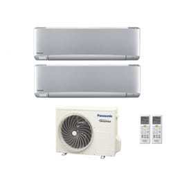 Panasonic - Climatizzatore Condizionatore Dual Split Inverter Serie Etherea Silver 9+12 con CU-2Z50TBE R-32 Wi-Fi Integrato 9000+12000 Argento