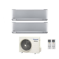 Panasonic - Climatizzatore Condizionatore Dual Split Inverter Serie Etherea Silver 9+9 con CU-2Z41TBE R-32 Wi-Fi Integrato 9000+9000 Argento
