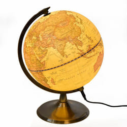 Mercury - Mappamondo con base e con luce led per decorazione interno -ø 22 x 29 cm / Con luce led