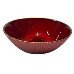 Mercury 8056001191126 Insalatiera Rotondo Vetro Rosso, Oro 1 pz