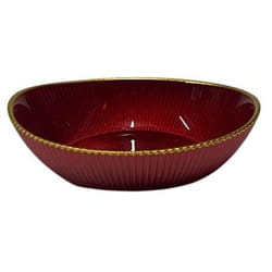 Mercury 8056001191133 Insalatiera Rotondo Vetro Rosso, Oro 1 pz