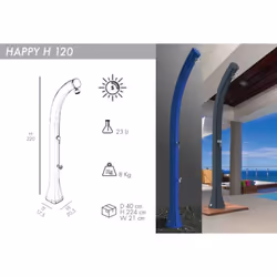 Doccia Solare In Resina Happy Con Lavapiedi Colore Blu Cv-H120/5002