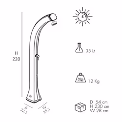 Doccia Solare In Polietilene Happy Xl Colore Viola Cv-H400/4005