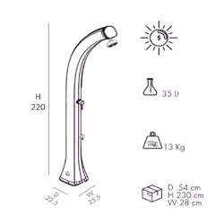 Doccia Solare In Polietilene Happy Xl Con Lavapiedi Colore Bianca Cv-H420/9003