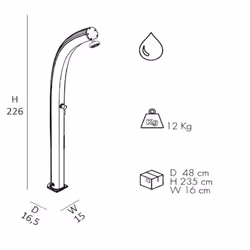 Doccia Tradizionale In Alluminio Jolly Con Miscelatore Colore Antracite Cv-A505/7016