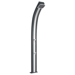 Doccia Solare da Esterno Giardino 30L Miscelatore e Lavapiedi Arkema Spring Fascia Inox Grigio Antr