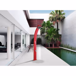 Doccia Solare da Esterno Giardino 30L Miscelatore e Lavapiedi Arkema Spring Fascia Inox Grigio Antr - Vista aggiuntiva 2