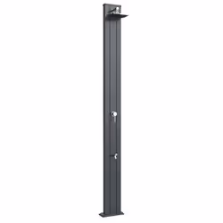 Doccia Solare da Esterno Giardino 30L Miscelatore e Lavapiedi Arkema Spring S Grigio Antracite