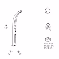 Doccia Tradizionale In Alluminio Dada Con Misceltore E Doccetta Mobile Colore Antracite/Inox Cv-D345/7016-I - Vista aggiuntiva 2