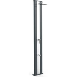 Doccia Solare da Giardino 40L Miscelatore e Lavapiedi Arkema Dada S Grigio Antracite Inox
