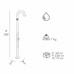 Doccia Tradizionale In Polietilene Funny Yin Con Miscelatore Colore Antracite Cv-T105/7016