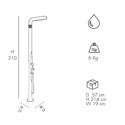 Doccia Tradizionale In Polietilene Funny Yang Con Doccetta E Miscelatore Colore Antracite Cv-T245/7016