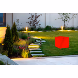 Pouf da Giardino 45x45 cm in Resina Arkema Twisty Pouf Bianco - Vista aggiuntiva 2