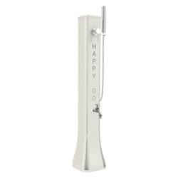 Mini Doccia Solare da Giardino Lavapiedi Miscelatore e Doccetta Mobile Arkema Happy Go Bianco