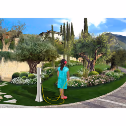 Mini Doccia Solare da Giardino Lavapiedi Miscelatore e Doccetta Mobile Arkema Happy Go Bianco