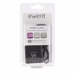 Ewent EW9864 cavo e adattatore video 0,2 m HDMI VGA, 3.5mm Nero - Vista aggiuntiva 5