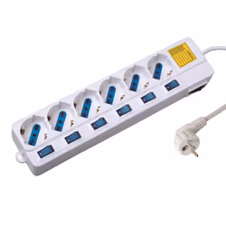 Ewent EW3932, 6 presa(e) AC, Tipo F, 2500 W, Bianco, 1,5 m