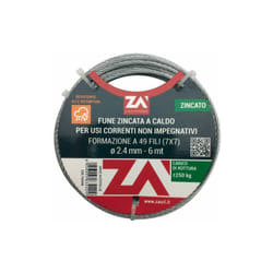 Fune Acciaio Zincato Antigiro 133f D 5 25 M