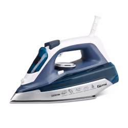 Girmi ST61, Ferro da stiro a secco e a vapore, Piastra in Ceramica, 130 g/min, Blu, Argento, Bianco, 25 g/min, 0,3 L