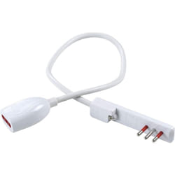 Prolunga da 50cm con spina ultrapiatta 10A e presa 10A, cavo 3x0,75, bianco Rosi RS92036