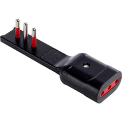 Adattatore ultrapiatto spina/presa 10A, nero, serie Emilia Flat Rosi RS7710N