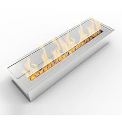 Divina Fire - Bruciatore per camino a bioetanolo biocamino in acciaio inox 4,5 lt 61X18XH9,5 cm