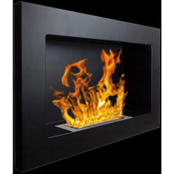Divina Fire - Camino a bioetanolo da parete o incasso Pisa Nero l 65 x p 12 x h 40