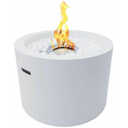 Divina Fire - Camino a Bioetanolo da terra braciere tondo per esterno Rodi Bianco da 47,5 cm