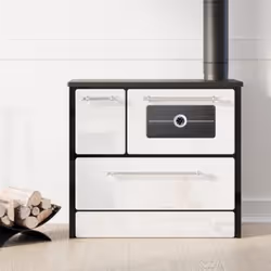 DIVINA FIRE Beatrice Libera installazione Bricchette di legno Nero, Bianco