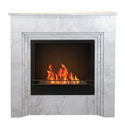 Camino a bioetanolo da terra BELLINI marmo Bianco Made in Italy L96 x P35 x H96