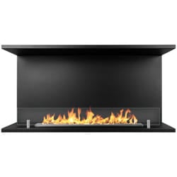 Divina Fire - Camino a bioetanolo da incasso Trifacciale biocamino a 3 lati aperti 90x45 trevi 90