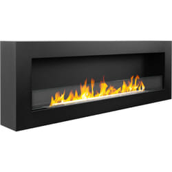 Divina Fire - Camino a bioetanolo da parete biocamino 120x40 siena 120 Nero