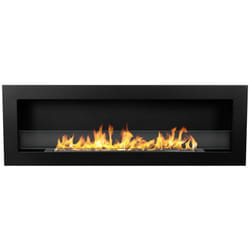 Divina Fire - Camino a bioetanolo da incasso parete biocamino 120x40 livorno 120 Nero