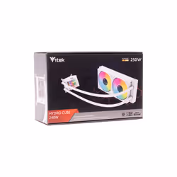 itek HYDRO CUBE 240W Processore Kit di raffreddamento a liquido 12 cm Bianco - Vista aggiuntiva 6