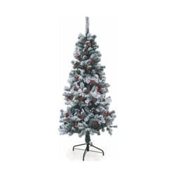 Galileo - Albero Di Natale Sestriere 210cm 748 Rami con Neve Pigne e Bacche