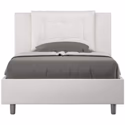 Il Letto una piazza e mezza rivestito in Similpelle ANNALISA offre versatilità e stile, disponibile con rete, senza rete o co ...