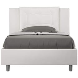 Letto una piazza e mezza rivestito in Similpelle - annalisa - Tipologia Letto: Con Rete e Contenitore - Dimensione Rete: 120x190 - Colore: Bianco