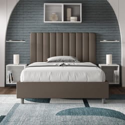 Letto una piazza e mezza senza rete imbottito 120x210 similpelle cappuccino Agueda