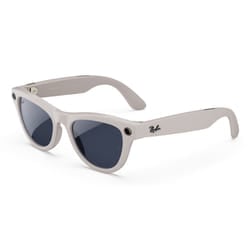 Ray-Ban Meta Skyler, Grigio chiaro lucido, Da trasparenti a zaffiro Transitions