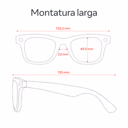 Ray-Ban Meta Wayfarer larga (Gen 2) - Nero opaco, Lenti grafite sfumata polarizzate - Vista aggiuntiva 7