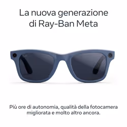 Ray-Ban Meta Wayfarer larga (Gen 2) - Cosmic blue lucido, Lenti zaffiro Transitions® - Vista aggiuntiva 2