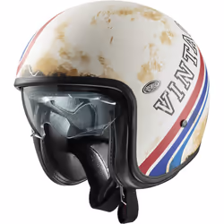Premier Vintage BTR 12 BM Casco Jet, bianco-rosso-blu, dimensione M per uomo