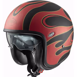 Premier Vintage FR 2 BM Casco Jet, nero-rosso, dimensione L per uomo