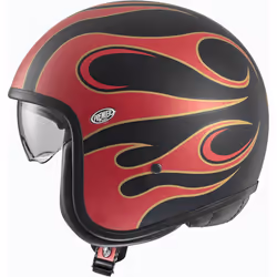 Premier Vintage FR 2 BM Casco Jet, nero-rosso, dimensione L per uomo