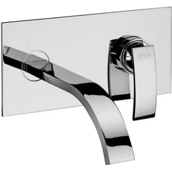 Lavabo a muro con piastra Jacuzzi rubinetteria ottone cromato serie Glint 0IQ00497JA00